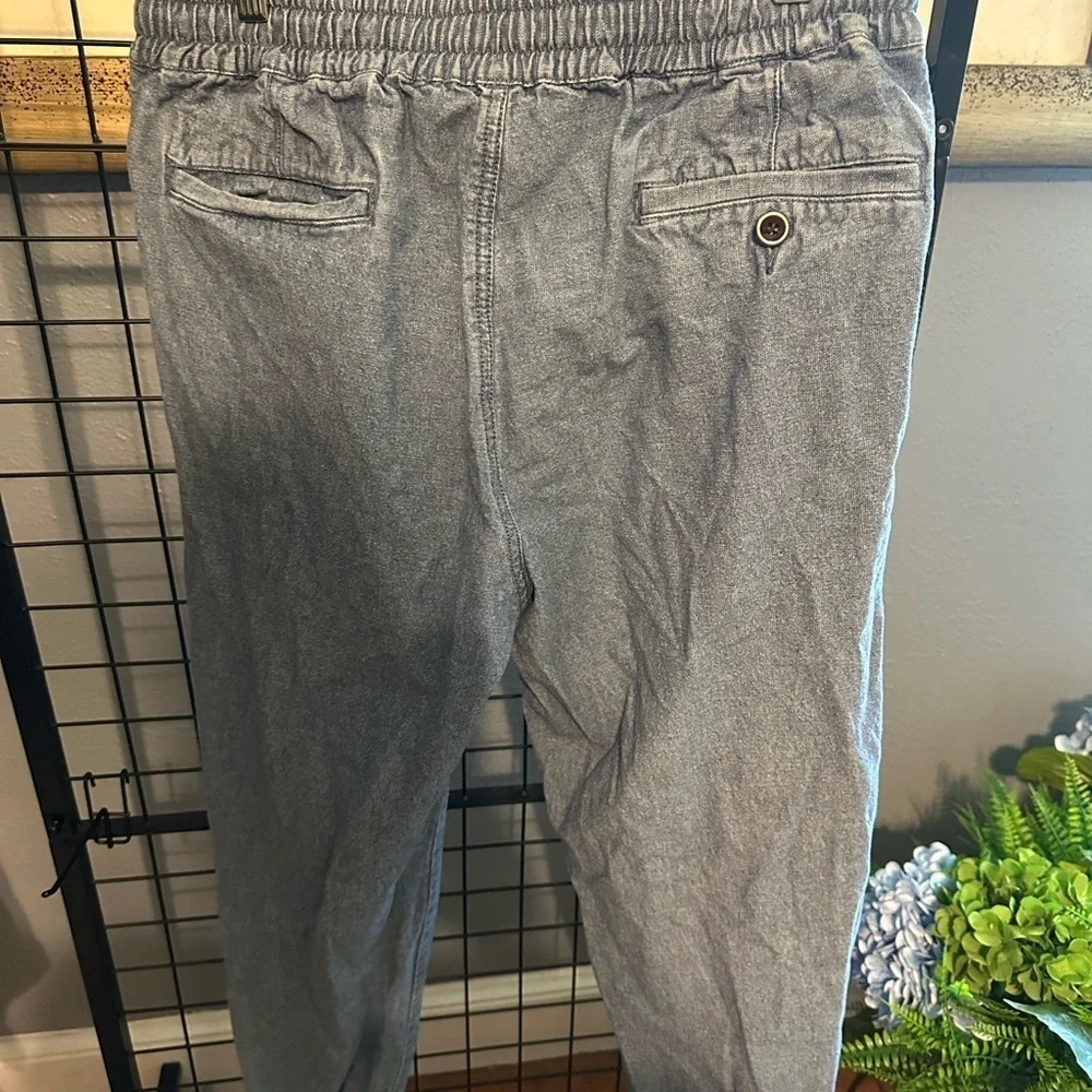 J. Crew Blue denim joggers with Tapered Fit and Drawstring Waist
